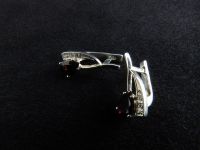 Серьги из серебра с природными гранатами - 16