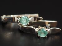 Серьги из серебра с натуральными бериллами - 59