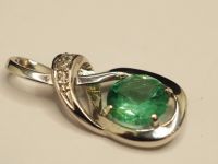 Серебряная подвеска с натуральным изумрудом 0,75 карат - 92