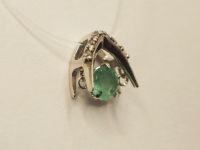 Серебряная подвеска с натуральным бериллом - 98