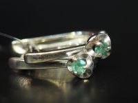 Серебряные серьги с изумрудом - 144