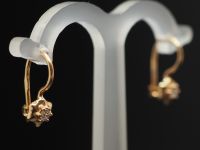 детские золотые сережки с фианитами -177