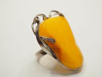 Серебряное кольцо с Янтарём - 217
