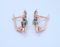 Золотые серьги 585 пробы с природными изумрудами 0.23 карат 2/3+ и обсыпкой из бриллиантов - 104
